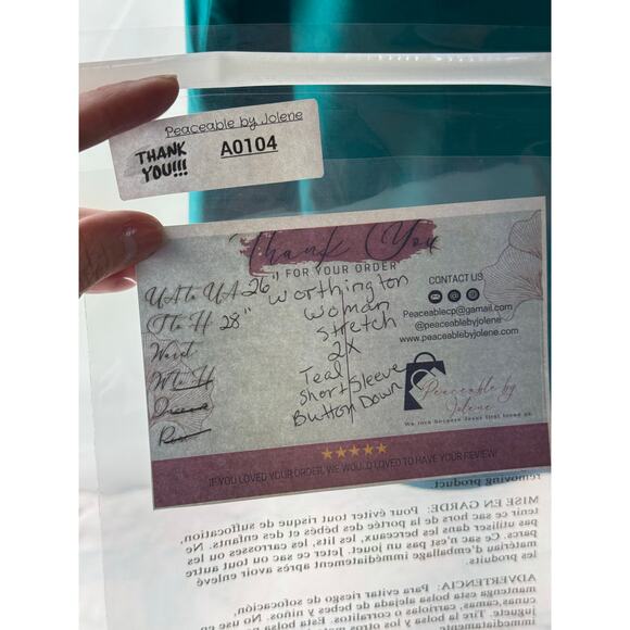 Worthington women stretch 2X blouse button up - Picture 8 of 8